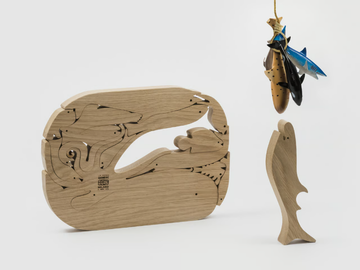 16 PESCI - Solid oak wooden puzzle by Danese Milano - view 3